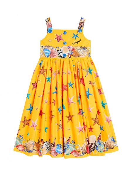 Trykt bomull dress for jenter Dolce&gabbana Kids gul