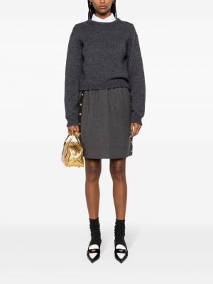 Vilnonis sijonas su sagomis Chanel Pre-owned pilka