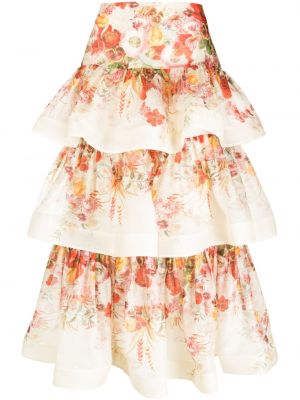 Suknja s cvjetnim printom s printom Zimmermann