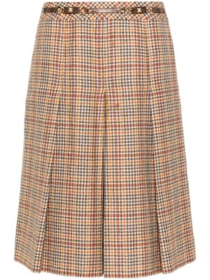 Plisirana suknja s printom s houndstooth uzorkom Céline Pre-owned smeđa