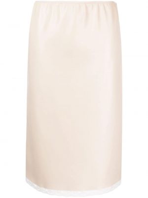 Béžové krajkové kožená sukně Nº21