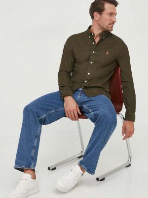 Koszula na guziki sztruksowa puchowa Polo Ralph Lauren zielona
