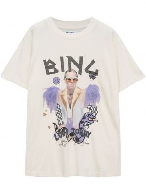 Тениска с принт Anine Bing бяло
