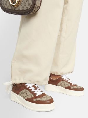 Zapatillas de cuero Gucci marrón