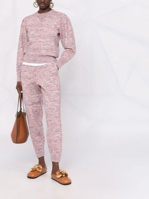 Kalhoty s potiskem Isabel Marant Etoile růžové