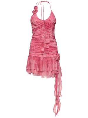 Viskózové mini šaty Blumarine růžové