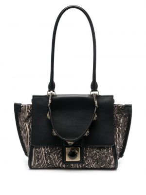 Jacquard paisley shoppingbag Etro svart