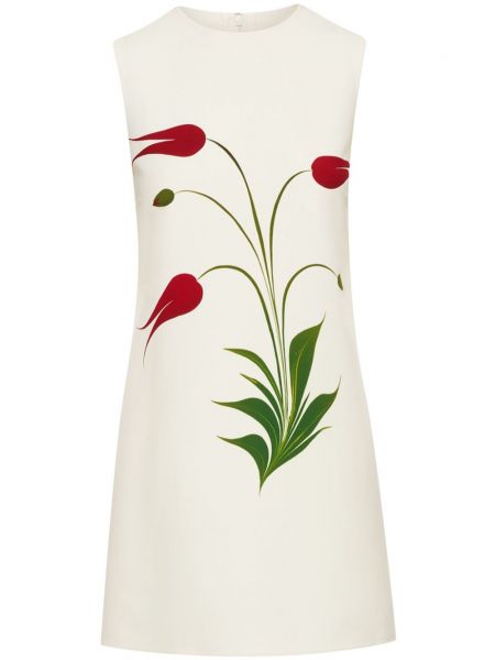 Sukienka mini z nadrukiem Oscar De La Renta biała