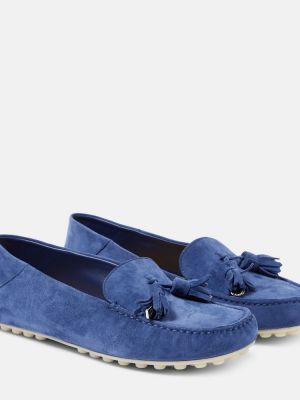 Pantofi loafer din piele de căprioară Loro Piana albastru