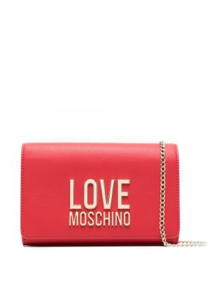 Lær kjedeposer Love Moschino rød