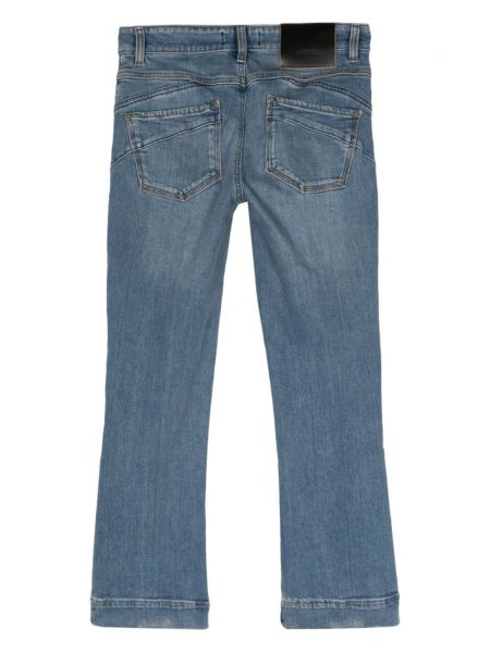Straight fit džíny s oděrkami Sportmax modré