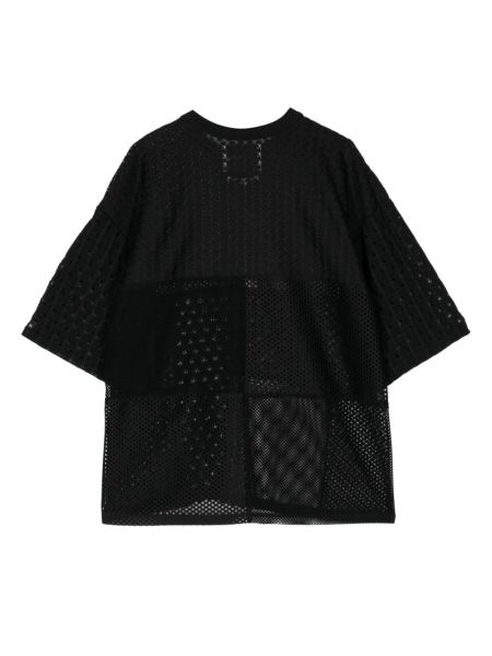 Nėriniuotas marškinėliai Yoshiokubo juoda
