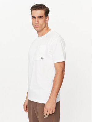 Jersey rövid ujjú pamut póló New Balance fehér