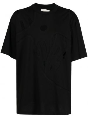 Βαμβακερή μπλούζα Feng Chen Wang μαύρο