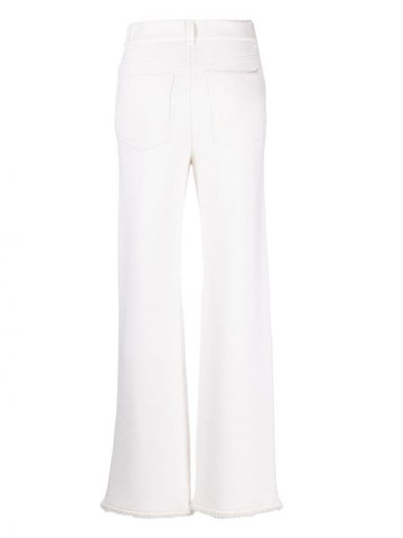 Rovné kalhoty s oděrkami Barrie bílé