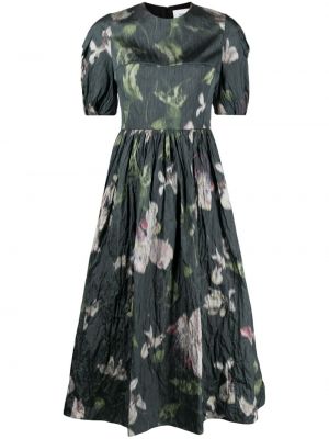 Φλοράλ μίντι φόρεμα με σχέδιο Erdem πράσινο
