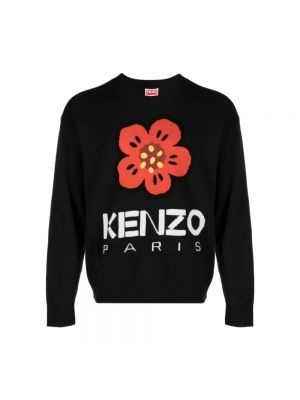 Sweter w kwiatki Kenzo czarny