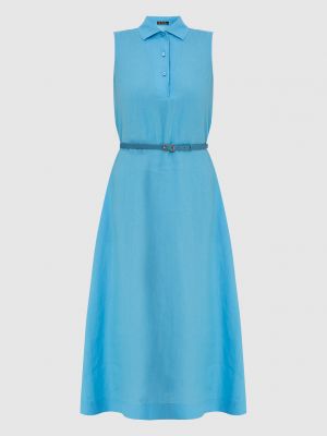 Лляне плаття міді Loro Piana, блакитне