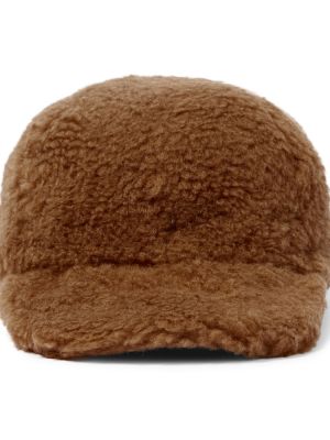 Jedwabna czapka z daszkiem Max Mara brązowa