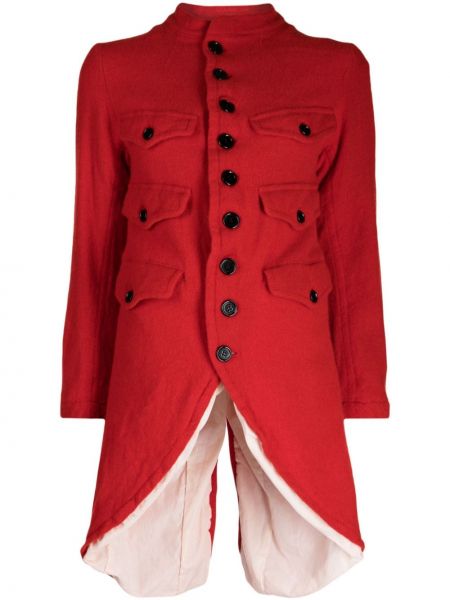 Asimetriškas vilnonis paltas Comme Des Garçons Tao raudona