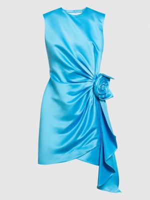 Коктейльное платье с аппликацией Twin Set Actitude голубое