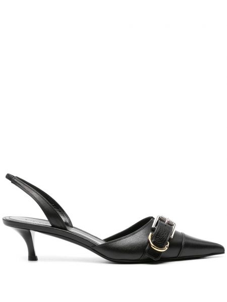 Кожени полуотворени обувки Givenchy черно