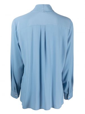 Satynowa bluzka Glanshirt niebieska