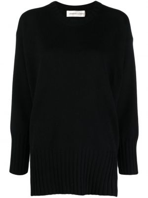Vlnený sveter s okrúhlym výstrihom Lamberto Losani čierna