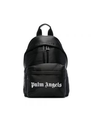 Plecak skórzany z nadrukiem Palm Angels czarny