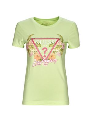 T-shirt a fiori Guess verde