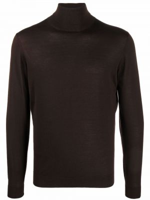 Sweter z wełny merino Dell'oglio brązowy