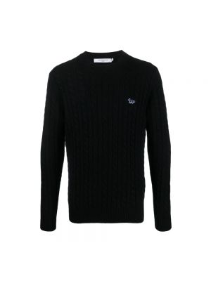 Sweter z okrągłym dekoltem Maison Kitsune czarny
