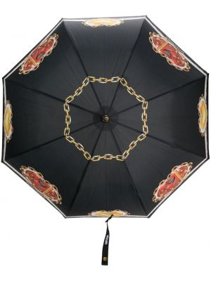 Umbrelă cu imagine cu motiv cu inimi Moschino negru