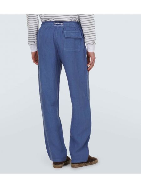 Pantalones de lino bootcut Vilebrequin azul