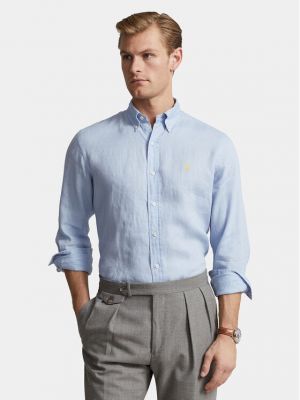Slim fit košile Polo Ralph Lauren modrá
