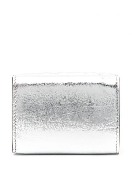 Kožená peněženka Fendi stříbrná