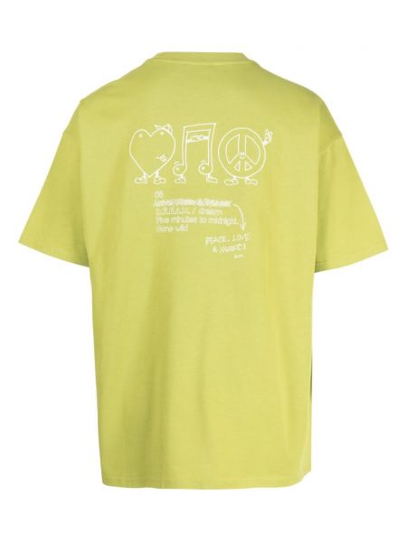 Kokvilnas t-krekls ar apdruku ar sirsniņām Five Cm zaļš