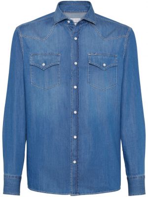 Džínová košile Brunello Cucinelli modrá