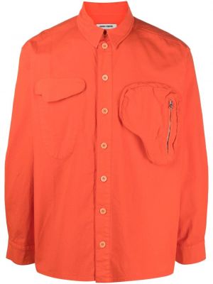 Βαμβακερό πουκάμισο Henrik Vibskov πορτοκαλί