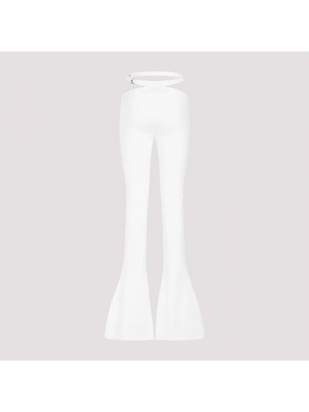 Szerokie spodnie na sprzączkę The Attico białe