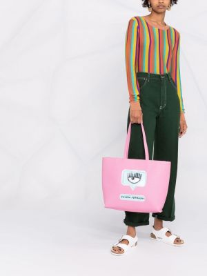 Bolsa de hombro con estampado Chiara Ferragni rosa
