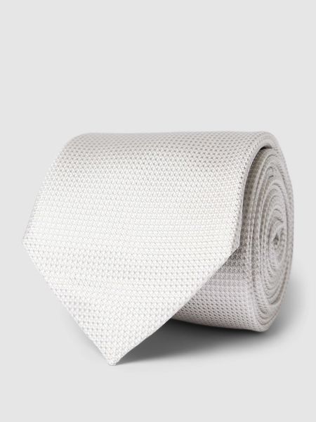 Jedwabny krawat Boss biały