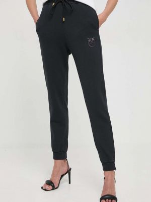 Spodnie sportowe bawełniane Pinko czarne