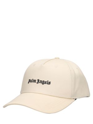 Памучна шапка с козирки Palm Angels бяло