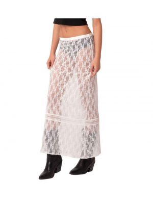 Кружевная прозрачная длинная юбка Edikted белая