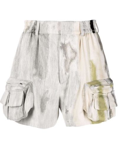 Abstrakt trykk trykt shorts Fendi grå