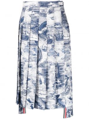 Spódnica z nadrukiem plisowana Thom Browne