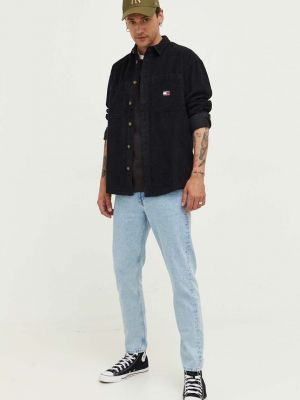 Koszula jeansowa sztruksowa relaxed fit Tommy Jeans czarna