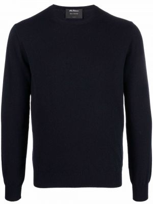 Кашмирен пуловер с кръгло деколте Dell'oglio синьо