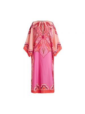 Różowa sukienka midi Etro